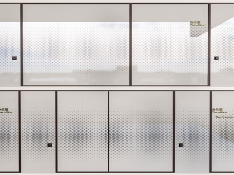 现代公司玻璃隔断 公司百叶玻璃窗 落地玻璃su模型