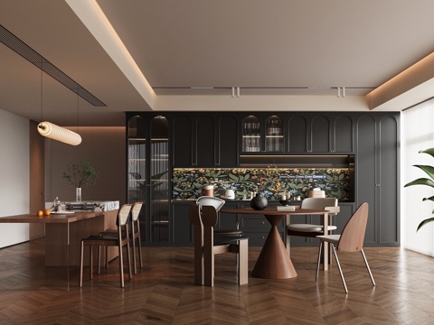 法式餐厅su模型