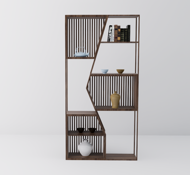 新中式博古架su模型