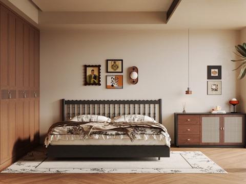 法式中古风卧室su模型