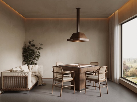 中古风棋牌室su模型