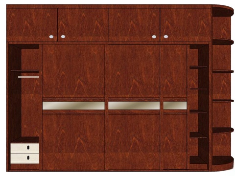实木衣柜 衣柜 造型衣柜 全屋定制 新中式衣柜 移门衣柜su模型