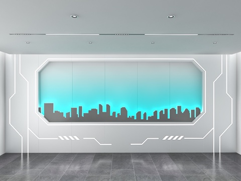 现代背景墙 展厅背景墙 前台背景墙 公司形象墙 接待背景墙su模型