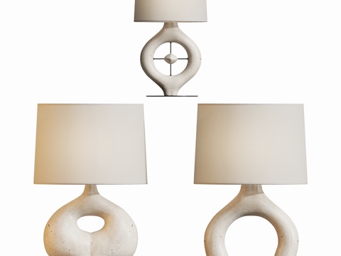 现代奶油侘寂台灯su模型