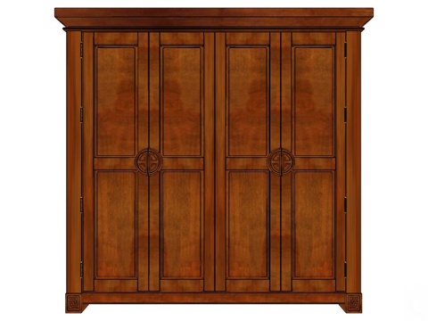 实木衣柜 衣柜 造型衣柜 全屋定制 新中式衣柜 开门衣柜su模型