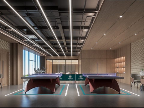  现代健身会所3d模型 