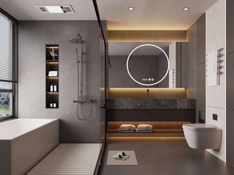  意式卫生间3d模型 