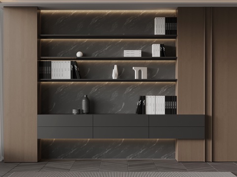 意式书柜 置物柜su模型