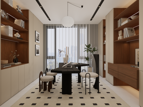 中古 书房su模型