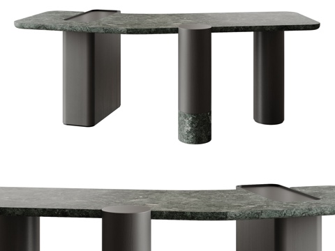 意式书桌 茶桌 书桌 餐桌 异形桌su模型