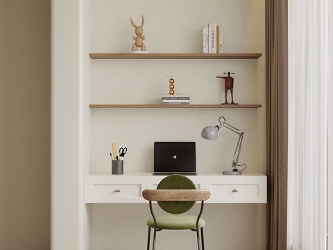 法式书桌椅 学习桌su模型