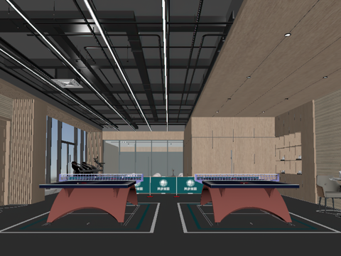 现代健身房su模型