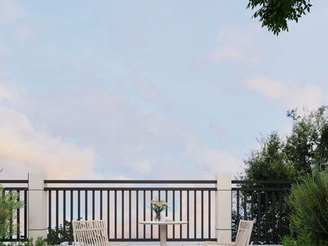 现代户外餐桌椅 咖啡桌椅 一桌两椅 圆形餐桌椅现代户外餐桌椅su模型