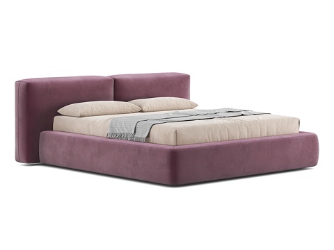  现代双人床3d模型 