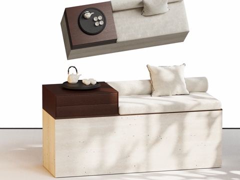 现代飘窗台卡座su模型