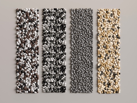  现代鹅卵石 碎石 石头 石子3d模型 