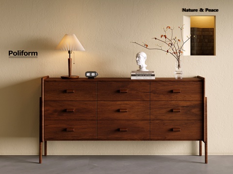 现代玄关柜 中古边柜 储物柜 餐边柜su模型