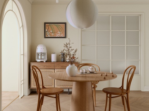  法式餐厅 餐桌椅3d模型 