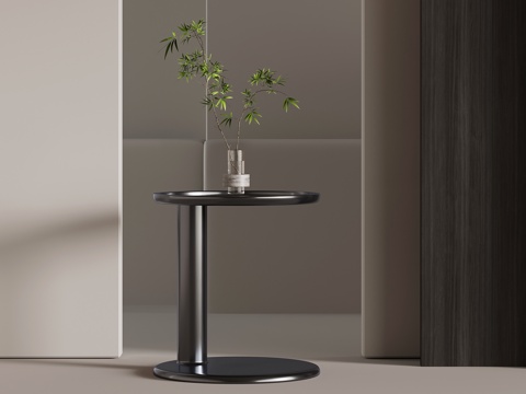 现代边几 绿植摆件su模型