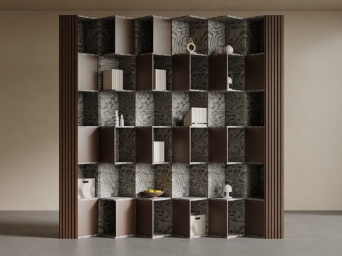 中古风书柜su模型