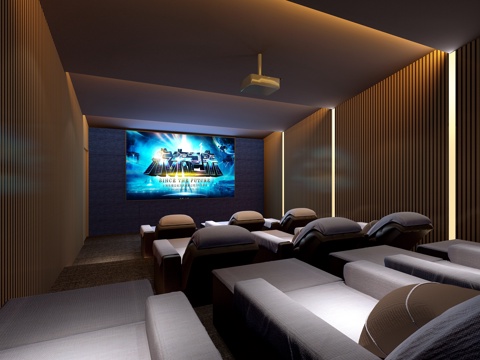  现代洗浴中心影音室3d模型 