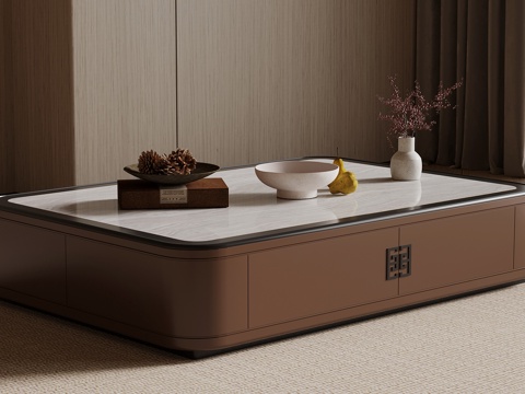 新中式茶几su模型