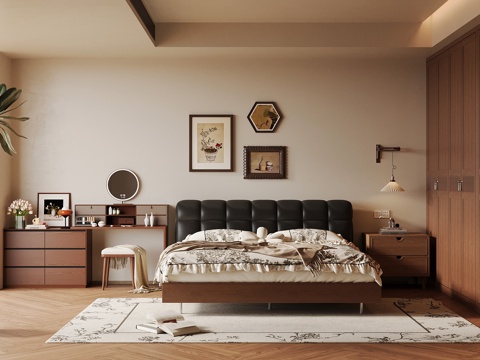 法式中古风卧室su模型