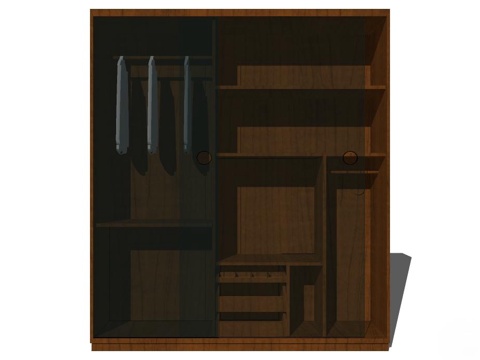 实木衣柜 衣柜 造型衣柜 全屋定制 新中式衣柜 开门衣柜su模型