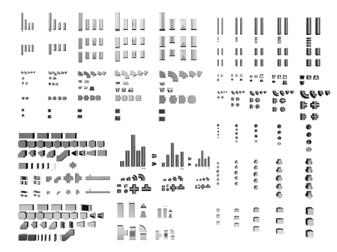 现代通风管道 排气管 排水管 排烟管 工业管道su模型