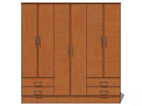 实木衣柜 衣柜 造型衣柜 全屋定制 新中式衣柜 开门衣柜su模型