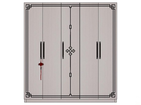 实木衣柜 衣柜 造型衣柜 全屋定制 新中式衣柜 开门衣柜su模型