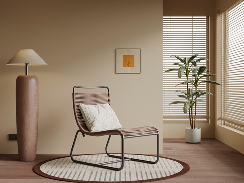 中古风躺椅 休闲椅su模型