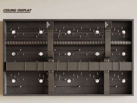 现代工业LOFT吊顶 裸顶吊顶 工业管道吊顶 铁丝网吊顶su模型
