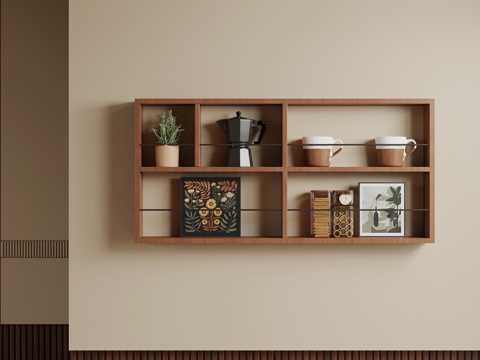 中古风置物架 装饰架su模型