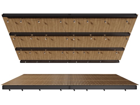 现代工业LOFT吊顶 裸顶吊顶 工业管道吊顶 铁丝网吊顶su模型