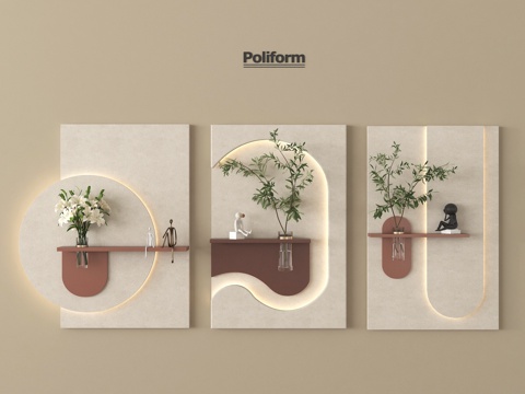 现代挂件 墙饰 立体墙饰 艺术装置su模型