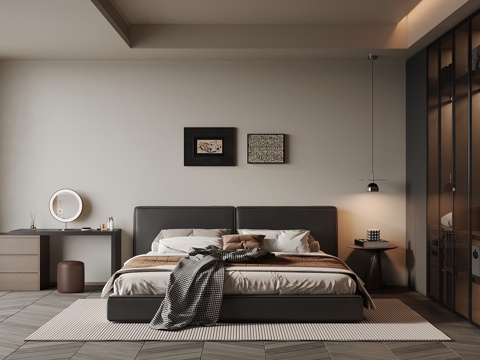 现代意式卧室su模型