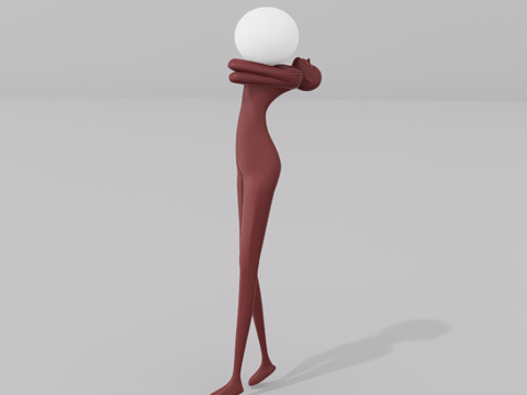 人形雕塑摆件su模型