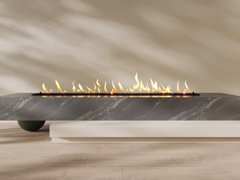 现代壁炉 火炉su模型