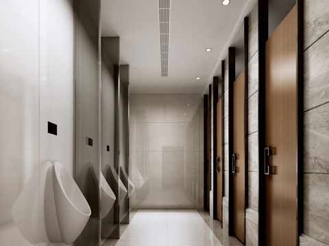  现代公共卫生间3d模型 