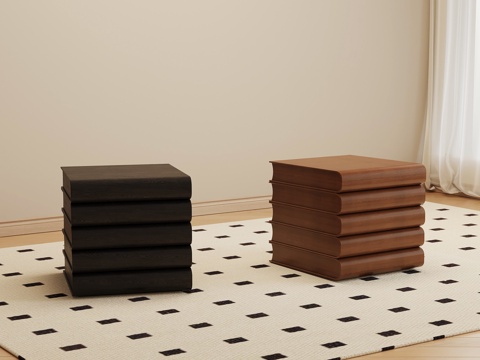 法式中古凳子 换鞋凳 梳妆凳 沙发凳 木凳su模型