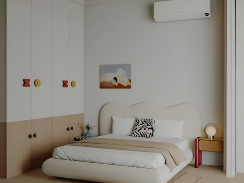  中古奶油通用儿童房3d模型 