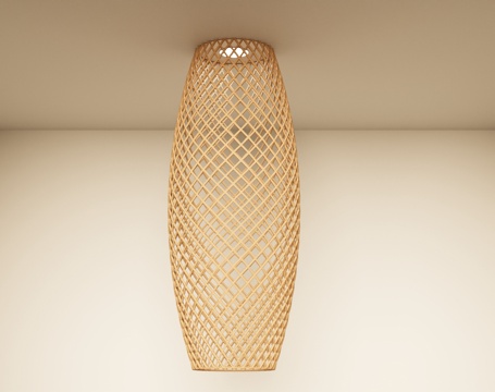  诧寂风 新中式 藤编灯 异形灯3d模型 