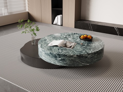 现代意式茶几 圆形茶几su模型