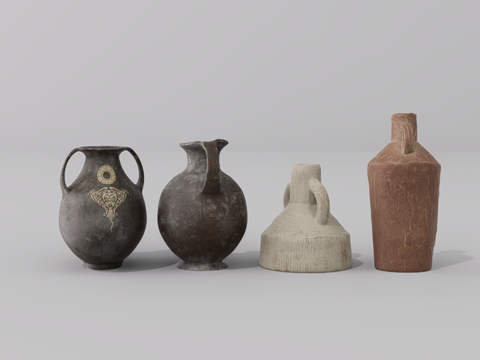 陶罐摆件su模型