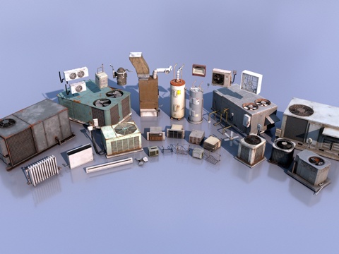  复古工业设备3d模型 