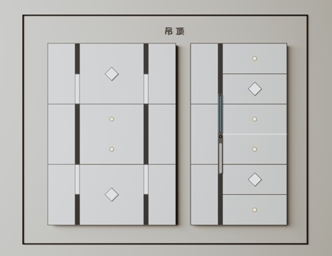 蜂窝板吊顶 铝扣板吊顶 集成吊顶 卫生间吊顶 厨房吊顶su模型