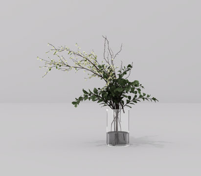 植物摆件su模型