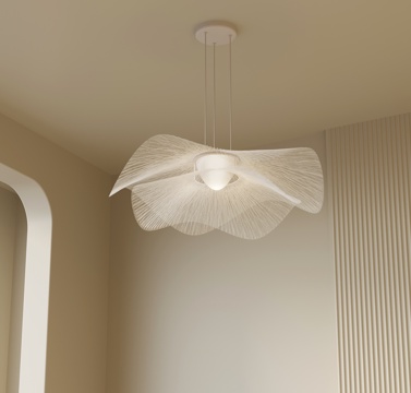 现代奶油风吊灯su模型