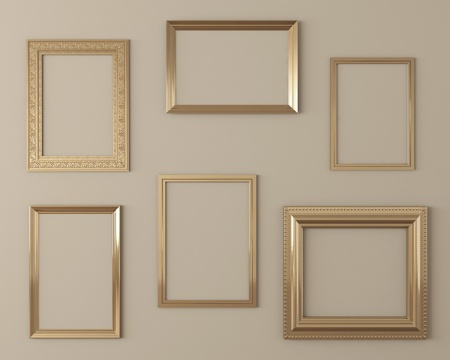 现代画框组合su模型